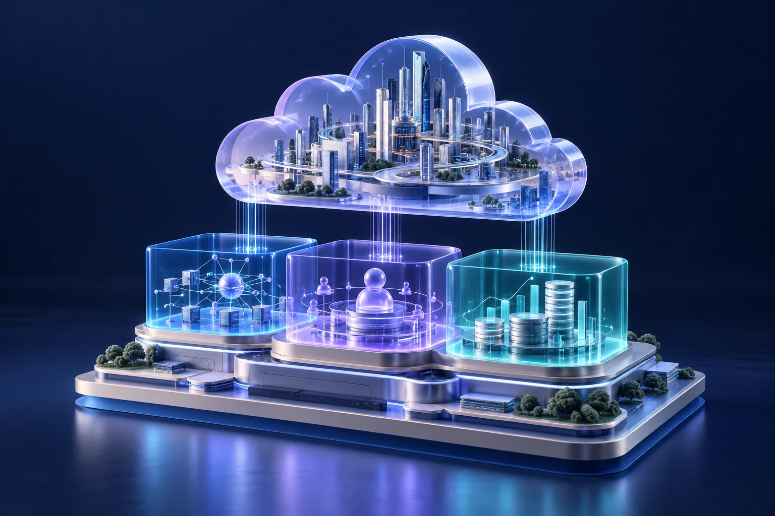 Conceptual illustration of cloud landing